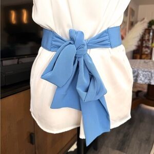 Vintage Blue Silky Belt